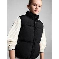 Mango Girls Short Padded Gilet - Black