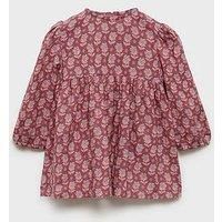 Mango Younger Girls Long Sleeve Dress - Dark Pink
