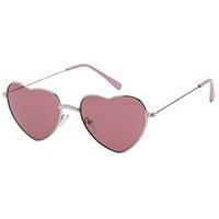 Mango Girls Heart Aviator Sunglasses - Silver