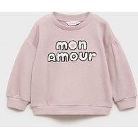 Mango Younger Girls Armour Sweat Top - Light Pink