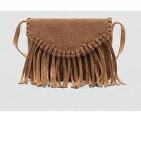 Mango Girls Fringed Bag - Brown