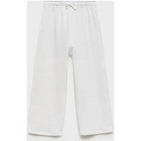 Mango Girls Wide Leg Joggers - Light Cream