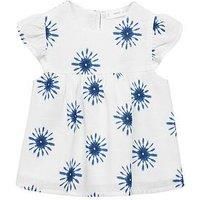 Mango Younger Girls Sol Co-Ord Blouse - White/Blue