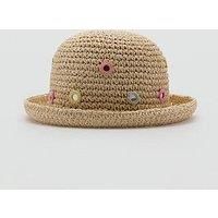 Mango Younger Girls Mirror Straw Hat - Beige