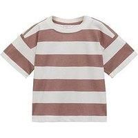 Mango Younger Boys Stripe Short Sleeve Tshirt - Pink