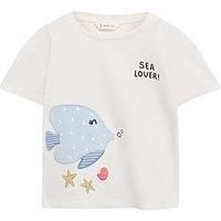 Mango Younger Girls Sea Lover Short Sleeve T-Shirt - Light Cream