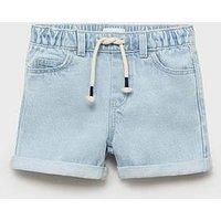 Mango Younger Boys Elasticated Waist Denim Shorts - Light Blue
