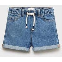 Mango Younger Boys Elasticated Waist Denim Shorts - Blue