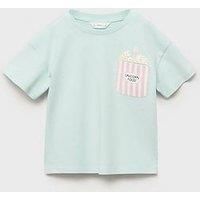 Mango Younger Girls Popcorn Short Sleeve Tshirt - Blue