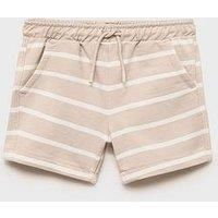 Mango Younger Boys Stripe Co-Ord Sweat Shorts - Beige