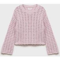 Mango Girls Crochet Jumper - Light Purple
