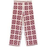 Mango Girls Amara Crochet Knitted Trousers - Red