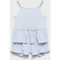 Mango Girls Frill Strappy Shorty Pyjamas - Blue