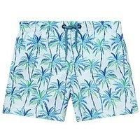 Mango Younger Boys Palm Tree Swimshorts - Blue