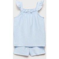 Mango Younger Girls Stripe Shorty Pyjamas - Blue