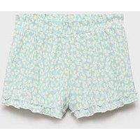 Mango Younger Girls Margi Printed Co-Ord Shorts - Aqua
