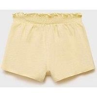 Mango Younger Girls Shirred Co-Ord Shorts - Light Yellow