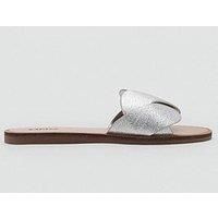 Mango Girls Metallic Sliders - Silver