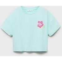 Mango Girls Aloha Short Sleeve T-Shirt - Aqua