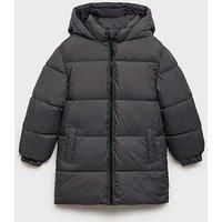 Mango Boys Longline Padded Coat - Dark Grey