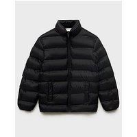 Mango Boys Quilted Coat - Black