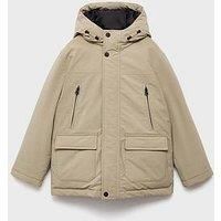 Mango Boys Hooded Padded Coat - Beige