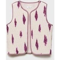 Mango Girls Printed Waistcoat - Pink