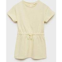 Mango Younger Girls Jersey Short Sleeve Dress - Light Yellow