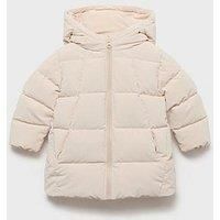 Mango Younger Girls Padded Coat - Cream