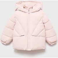 Mango Younger Girls Padded Coat - Light Pink
