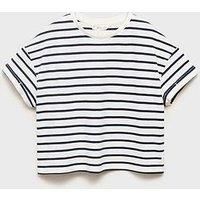 Mango Girls Stripe Short Sleeve T-Shirt - Navy