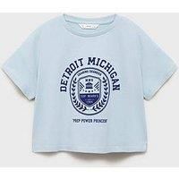 Mango Girls Detroit Short Sleeve T-Shirt - Light Blue