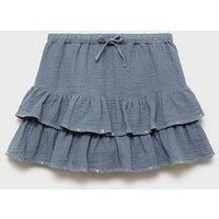 Mango Girls Tiered Skirt - Blue