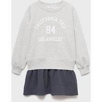 Mango Girls 2 In 1 California Sweat Dress - Grey