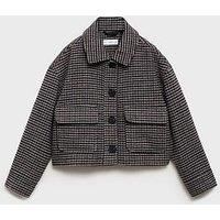 Mango Girls Dogtooth Jacket - Red