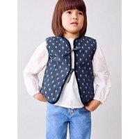Mango Younger Girls Printed Gilet - Navy