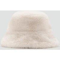 Mango Girls Faux Fur Bucket Hat - Beige