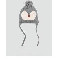 Mango Younger Boys Penguin Knitted Co-Ord Hat - Grey