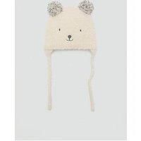 Mango Younger Girls Bear Face Co-Ord Hat - Cream