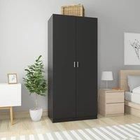 Berkfield Home Wardrobe Black 90x52x200 cm Engineered Wood | Size: 90 x 52 x 200 cm