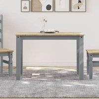 Berkfield Home Dining Table Panama Grey 117x60x75 cm Solid Wood Pine | Size: 117 x 60 x 75 cm