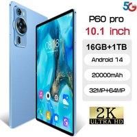 2025 New Original P60 Pro Tablet Android 14 kids 20000mAh 5G Dual Sim GPS Tab 10.1inch HD Tablets PC With Keyboard Laptop