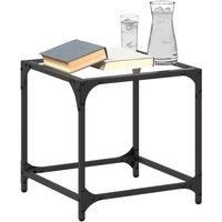 Berkfield Home Coffee Table with Transparent Glass Top 40x40x40 cm Steel in White | Size: 40 x 40 x 40 cm