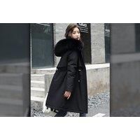 Adjustable Waist Faux Fur Lined Parker Winter Jacket - 8 Sizes! - Red