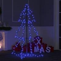 Berkfield Home Christmas Cone Tree 160 LEDs Indoor & Outdoor 78x120 cm in Blue