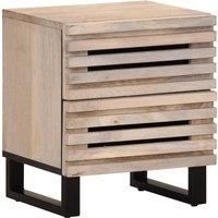 Berkfield Home Bedside Cabinet 40x33x46 cm Solid Wood Bleached Mango in Brown | Size: 40 x 33 x 46 cm