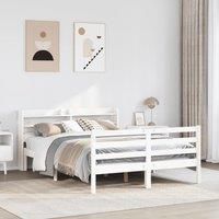 Berkfield Home Bed Frame with Headboard without Mattress White 140x200 cm