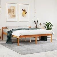 Berkfield Home Senior Bed without Mattress Wax Brown 150x200 cm King Size Solid Wood Pine