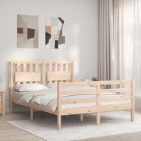 Bed Frame with Headboard 120x200 cm Solid Wood
