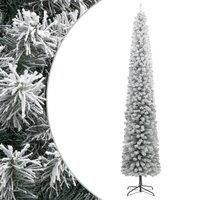Berkfield Home Slim Christmas Tree with Stand & Flocked Snow 300 cm PVC in White